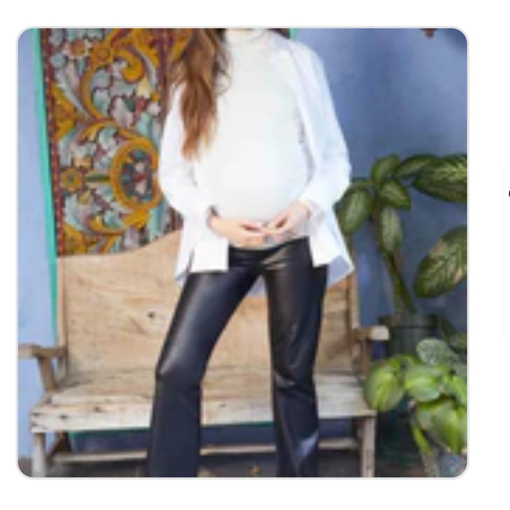 Maternity vegan stretch leather pants HATCH